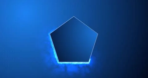 Cool-looking screen-loading smartphone booting animation of a pentagon with.. Stock Illustration
