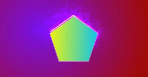 Cool-looking screen-loading smartphone booting animation of a pentagon with.. Stock Illustration