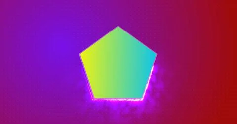 Cool-looking screen-loading smartphone booting animation of a pentagon with.. Stock Illustration