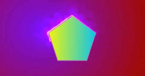 Cool-looking screen-loading smartphone booting animation of a pentagon with.. Stock Illustration