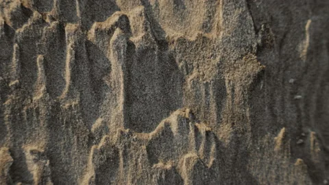 Cool macro close up details of sand sandy beach abstract pattern shaped by Stock Footage 155681204