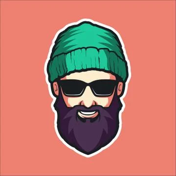 COOL MAN WITH GLASSES VECTOR ILLUSTRATION 스톡 일러스트