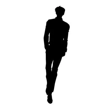 Cool man silhouette Stock Illustration