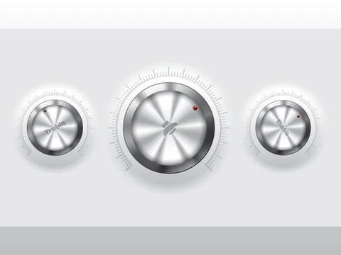 Cool metallic knobs Stock Illustration