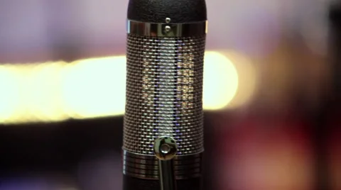 Cool microphone in recording studio Stock Footage 47451031