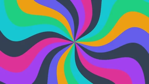 Cool modern psychedelic wavy stripes animation for summer design projects Stock Footage 335194403
