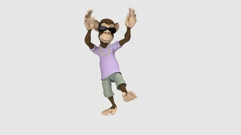 Cool monkey dance - 3d render looped with alpha channel. Stock Footage 212370135