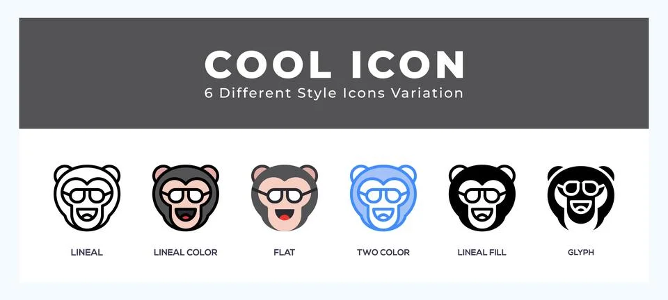 Cool monkey icon for web. mobile apps and ui. Stock Illustration