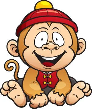 Cool monkey smiles Stock Illustration
