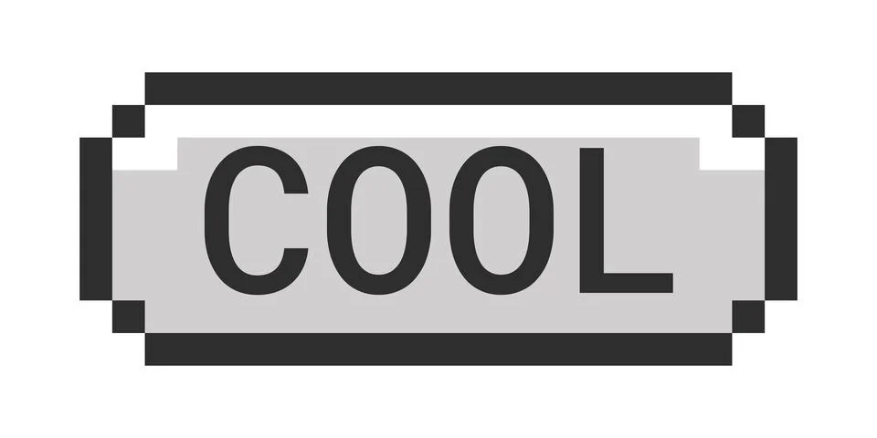 Cool monochrome pixel art button Illustrazione stock