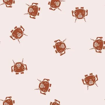 Cool monster alien glyph seamless pattern 스톡 일러스트
