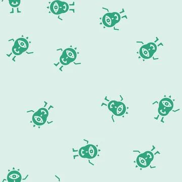 Cool monster alien glyph vector seamless pattern Stockillustratie