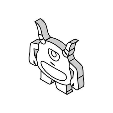 Cool monster alien isometric icon vector illustration Stockillustratie