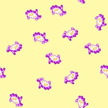 Cool monster alien isometric icon seamless pattern Illustrazione stock