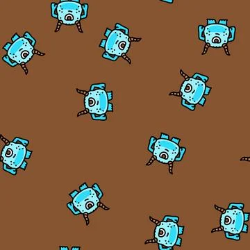 Cool monster alien vector seamless pattern Illustrazione stock