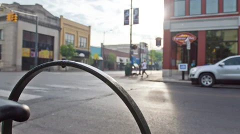 Cool motion time-lapse of a bike in a small town Video stock 47256926