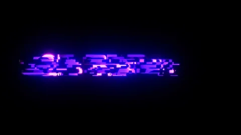 Cool neon glitch GET READY text animation background logo seamless loop New Stock Footage 94167581