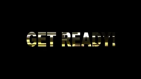 Cool neon glitch GET READY text animation background logo seamless loop New Video stock 96839499