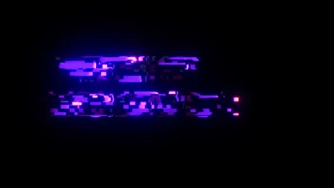 Cool neon glitch TECHNO HOLIDAYS text animation background logo seamless loop Stock Footage 94167445