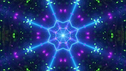 Cool neon wireframe star 3d illustration background wallpaper artwork Illustrazione stock