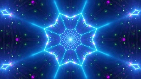 Cool neon wireframe star 3d illustration background wallpaper artwork Stock Illustration