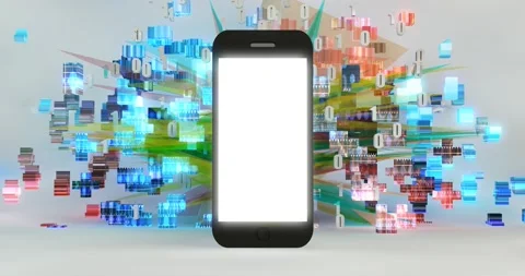 Cool New App Digital Advertisement Handphone Display Stock Footage 142725632