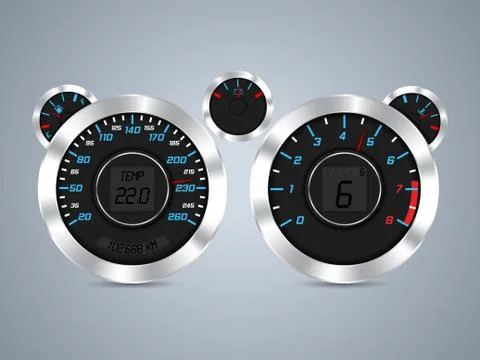 Cool new dashboard design Stock Illustration