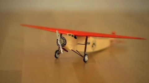 Cool old vintage airplane model toy Stock Footage 43604577