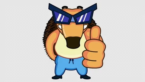 Cool orange hedgehog with glasses Stock Footage 161915809