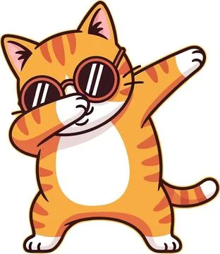 Cool Orange Tabby Cat Wearing Sunglasses Doing Dab Dance Move Stock Illustration