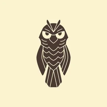 Cool owl mysterious bird flat hipster logo design vector イラスト素材