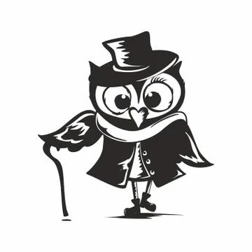 Cool Owl Sherlock Stock Illustration