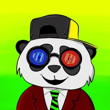 Cool panda character Illustrazione stock
