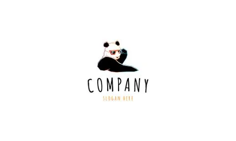 Cool panda logo Stock Illustration