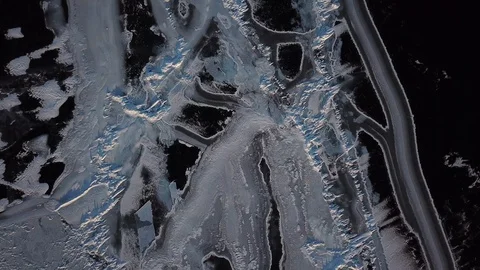 Cool patterns in lake ice Stock Footage 86667682