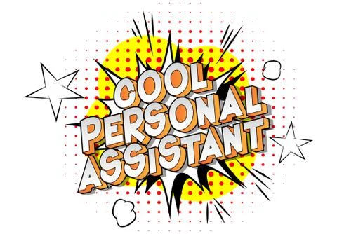 Cool Personal Assistant - Vector illustrated comic book style phrase on abstr イラスト素材