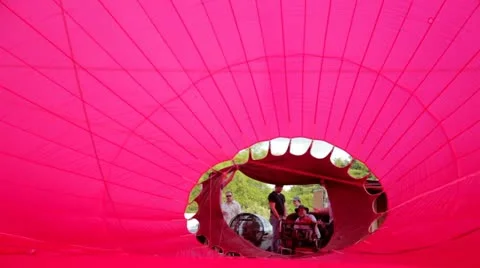 Cool perspective inside a hot air ballon Stock Footage 20483995