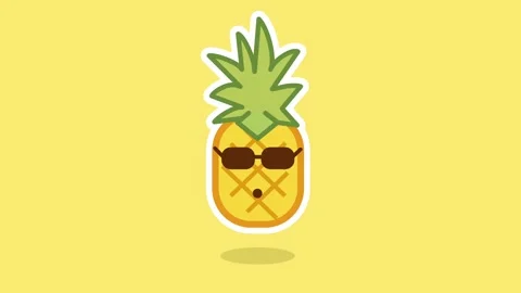 Cool Pineapple Character Stock Footage 335630172