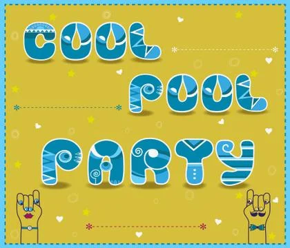 Cool Pool Party. Funny invitation Stock-Illustration