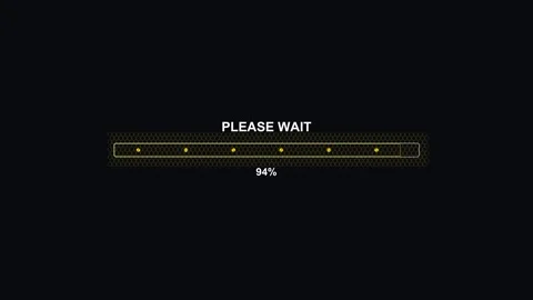 Cool progress bar with hexagon grid and animation displaying please wait me.. Stock Footage 326938323