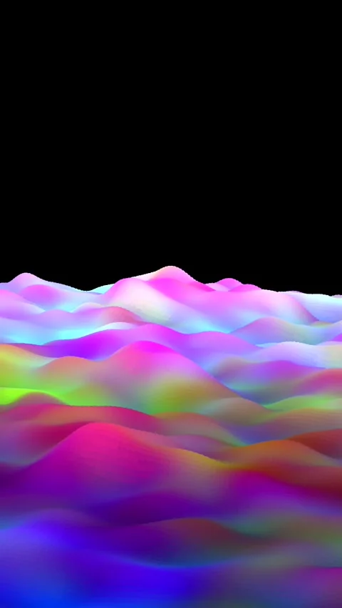 Cool Rainbow Colors - Slow Pan - Digital Landscape (Imaginary Worlds) Stock Footage 310974918