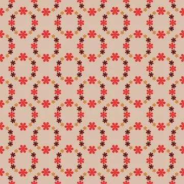 Cool red blossom circles vector pattern vector illustration Stockillustratie