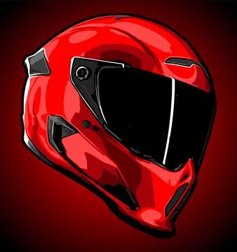 Cool red helmet side view Stock Illustration