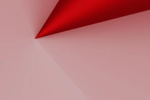 Cool red lines with triangular shadows on pink background with copy space Illustrazione stock