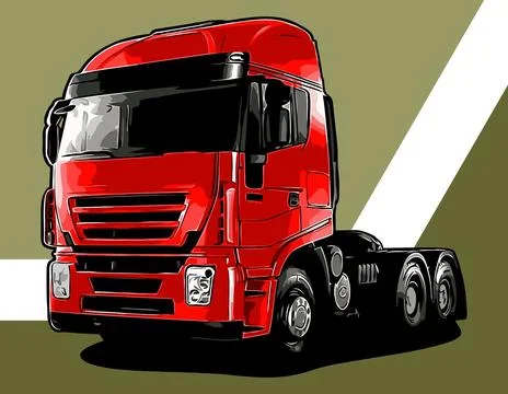 Cool red truck vector template Stock Illustration