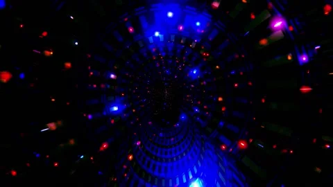 Cool reflections lights effects tunnel 3d illustration animation background Stock Footage 160541599