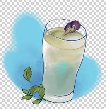 Cool refreshing healthy mint coconut smoothie summer drink Stock Illustration