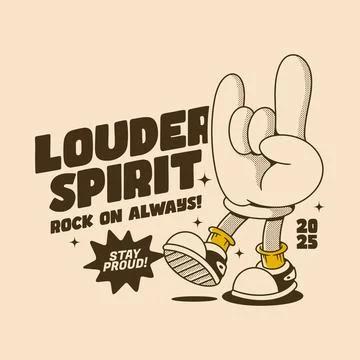 Cool Retro Rock Hand Character with Bold Statement Stock Illustration