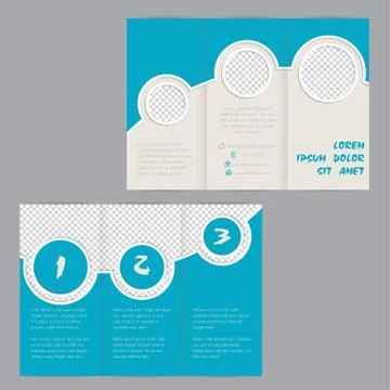 Cool ring design tri-fold brochure template Stock Illustration