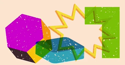 Cool risograph backdrop with geometric elements video Stock Footage 280447749